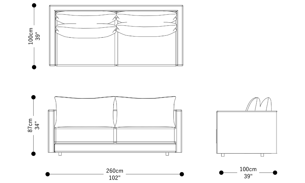 Image of the main dimensions of the product